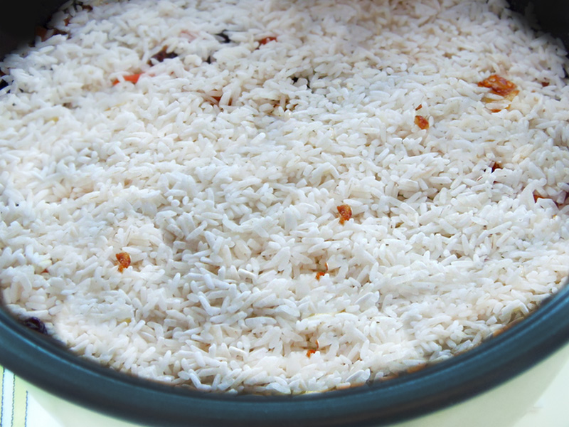 Рис с овощами и пекинской капустой