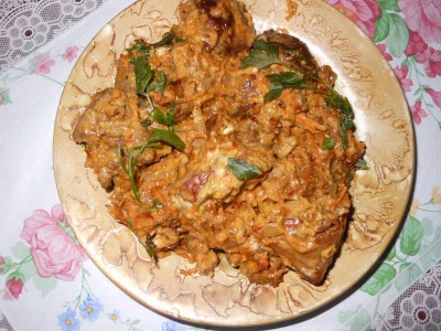 Куриная печень с картофелем, приготовленная в СВЧ-печи - печень готовая 1.jpg