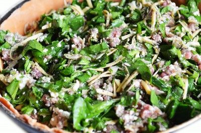 Мясной пирог со шпинатом на томатном тесте - DSC_0022.JPG